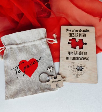 Llavero puzzle San Valentín