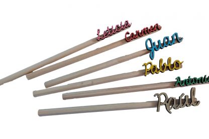 Lápices de madera con nombre