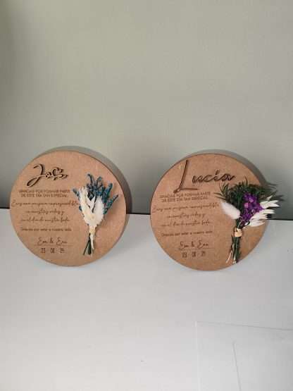 Placa agradecimiento flores preservadas - Imagen 3